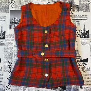 Vintage 60s 70s homemade button up tank top